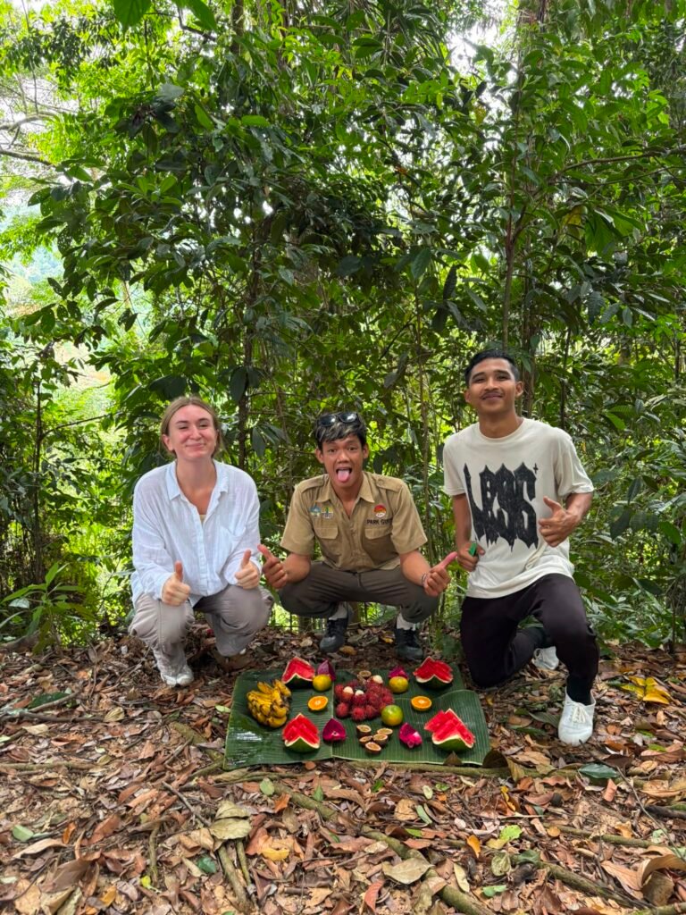 Team guide and guest jungle trek